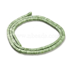 Natural Agate Beads Strands, Dyed, Square, Light Green, 2.5x2.5x1.5mm, Hole: 1mm, about 236pcs/strand, 15.08''(38.3cm)(G-M422-A01-01G)
