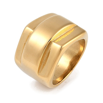 Ion Plating(IP) 304 Stainless Steel Finger Rings, Plain Band Rings for Women, Golden, 17mm, Inner Diameter: 17.5mm