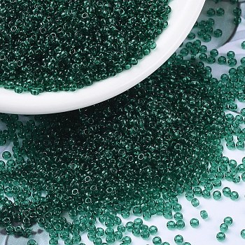 MIYUKI Round Rocailles Beads, Japanese Seed Beads, 11/0, (RR147) Transparent Emerald, 2x1.3mm, Hole: 0.8mm, about 1111pcs/10g