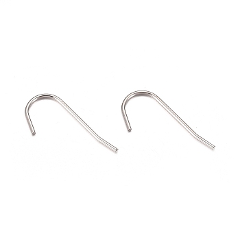 Stainless Steel Earring Hooks, Ear Wire, Stainless Steel Color, 20.5x9.5x0.7mm, Pin: 0.7mm