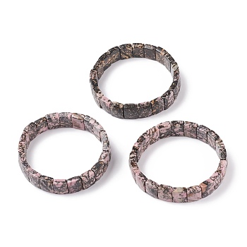 Natural  Rhodonitee Stretch Bracelets, Faceted, Rectangle, 2-3/8 inch(6cm)