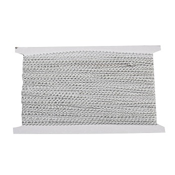 Polyester Wavy Lace Trim, for Curtain, Home Textile Decor, Silver, 1/4 inch(6mm)