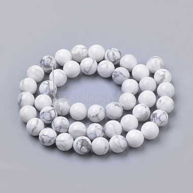 Abalorios naturales howlite hebras(X-G-S259-47-6mm)-2