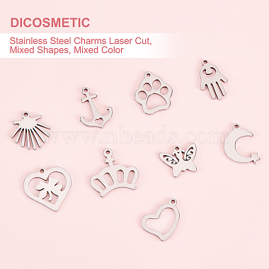 DICOSMETIC 90Pcs 9 Style 304 Stainless Steel Charms(STAS-DC0009-27)-4