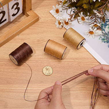3 Roll 3 Colors Flat Waxed Polyester Thread String(YC-CL0001-01A)-3