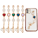 WADORN 5 Sets 5 Colors Retro Love Heart Jewelry Phone Case Chain Strap(AJEW-WR0001-40)-1