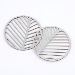304 Stainless Steel Filigree Joiners, Flat Round, Stainless Steel Color, 23x0.5mm, about 445~460pcs/bag(STAS-S044-068)