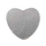 Aluminum Heat Press Thermal Transfer Crafts Piece, Heart, Silver, 24.5x25x0.5mm(DIY-TAC0024-03)