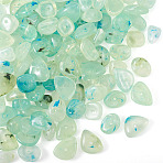 50G Transparent Acrylic Beads, Nuggets, Two Tone, Pale Green, 10~14.5x7~11x4.5~6mm, Hole: 1.4mm(TACR-TA0001-62H)
