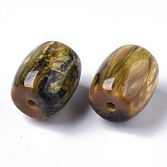 Resin Beads, Imitation Gemstone, Barrel, Gold, 16x14mm, Hole: 2mm(X-RESI-S387-018A-01)