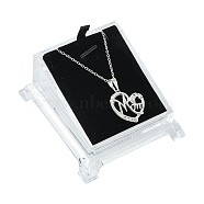 Plastic Pendant Necklace Displays, with Velvet, for Pendants, Black, 81x72x40mm(PDIS-G001-01)