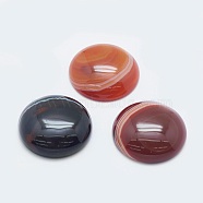 Natural Striped Agate/Banded Agate Cabochons, Half Round, 24.5x7~8mm(G-G760-B01-05)