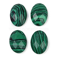 Synthetic Malachite Cabochons, Faceted, Oval, 18x13x6mm(G-G760-A14)