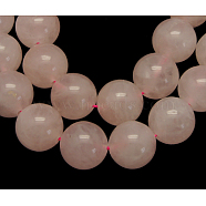 Natural Rose Quartz Beads Strands, Round, 18mm, Hole: 1mm, about 22pcs/Strand, 15 inch~16 inch(X-GSR18mmC034)