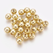 ABS Plastic Beads, Eco-Friendly Electroplated Beads, Round, Golden Plated, 12mm, Hole: 2.3mm, about 500pcs/500g(KY-G007-12mm-G)