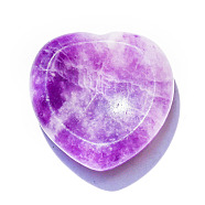 Natural Lepidolite Heart Worry Stone for Reiki Balancing, Home Display Decorations, 30x8mm(PW-WG62388-16)