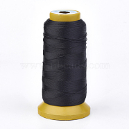 Polyester Thread, for Custom Woven Jewelry Making, Black, 0.5mm, about 480m/roll(NWIR-K023-0.5mm-14)