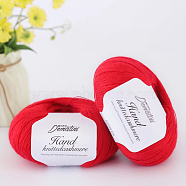 Wool Yarn for Sweater Hat, 4-Strands Wool Threads for Knitting Crochet Supplies, Red, about 656.17 Yards(600m)/Roll(YCOR-PW0001-002F)