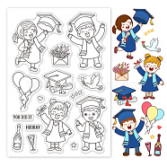 PVC Plastic Stamps, for DIY Scrapbooking, Photo Album Decorative, Cards Making, Stamp Sheets, Graduation Theme Pattern, 16x11x0.3cm(DIY-WH0167-56-558)