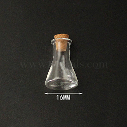 Mini High Borosilicate Glass Bottle Bead Containers, Wishing Bottle, with Cork Stopper, Clear, 2.4x1.6cm(X1-BOTT-PW0001-261M)