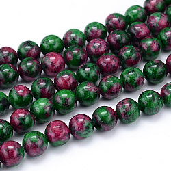 Synthetic Ruby in Zoisite Beads Strands, Dyed, Round, 12mm, Hole: 1mm, about 33pcs/strand, 15.7 inches(G-F216-12mm-26-1)