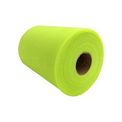 Deco Mesh Ribbons, Tulle Fabric, Tulle Roll Spool Fabric For Skirt Making, Green Yellow, 6 inch(15cm), about 100yards/roll(91.44m/roll)(OCOR-P010-D-C30)