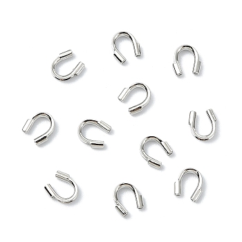 SHEGRACE Brass Wire Guardians, Cadmium Free & Nickel Free & Lead Free, Real Platinum Plated, 4.5x4x1mm, Hole: 0.6mm