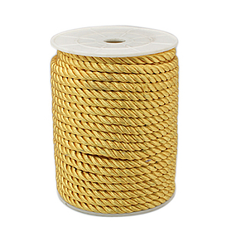 Twisted Nylon Thread, Gold, 5mm, about 18~19yards/roll(16.4m~17.3m/roll)