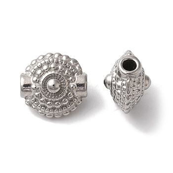 Non-Tarnish 304 Stainless Steel Beads, Flat Round, Stainless Steel Color, 9x8x6mm, Hole: 1.6mm