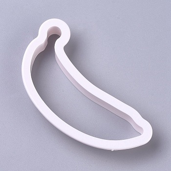 Food Grade Plastic Cookie Cutters, Cookies Moulds, DIY Biscuit Baking Tool, Banana, WhiteSmoke, 102x55x15mm