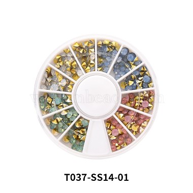 240 pièces 4 couleurs cabochons en résine strass dos pointu(MRMJ-T037-SS14-01)-2