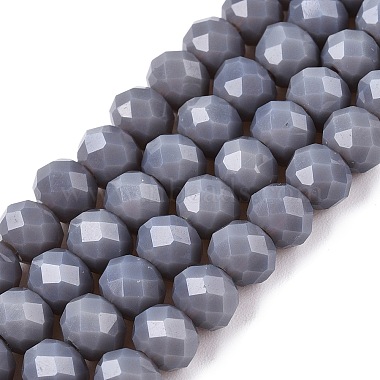 Dark Gray Rondelle Glass Beads