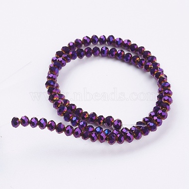 Faceted Rondelle Electroplate Glass Beads Strands(X-EGLA-D020-3x2mm-84)-2