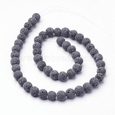 Unwaxed Natural Lava Rock Bead Strands(G-F309-4mm)-2