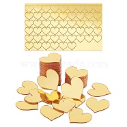 Elite 100Pcs Gold Acrylic Mirror Wall Stickers, Self Adhesive Mirror Tiles, for Home Living Room Bedroom Decoration, Heart, 19x19.5x1mm(AJEW-PH0004-90D)