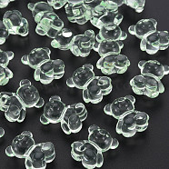 Transparent Acrylic Beads, Top Drilled Beads, Bear, Light Green, 18.5x15.5x11mm, about 320pcs/500g(MACR-S373-80-B07)