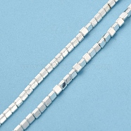 Synthetic Non-magnetic Hematite Beads Strands, Triangle, Silver Plated, 3x2.5x2.7mm, Hole: 0.8mm, about 133pcs/strand, 16.30''(41.4cm)(G-E602-09C)