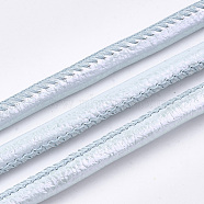 PU Leather Cords, Light Blue, 5~6mm, about 5.46 yards(5m)/roll(LC-S019-07A)