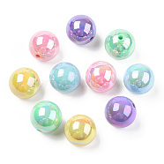 Opaque Acrylic Beads, AB Color Plated, Round, Mixed Color, 20x19mm, Hole: 2~3mm, about 111pcs/500g(MACR-S370-D20mm-M1)