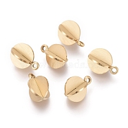 Ion Plating(IP) 304 Stainless Steel Charms, Round, Golden, 13.5x10mm, Hole: 1.6mm(STAS-F256-027G)