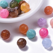 Acrylic Beads, Imitation Gemstone Style, Faceted, Round, Mixed Color, 11mm, Hole: 2mm, about 540pcs/500g(SACR-S001-11mm-M)