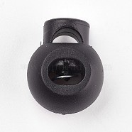Plastic Iron Spring Cord Locks, Black, 22x18x13.5mm, Hole: 8x5mm(FIND-WH0017-07)