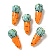 Food Theme Handmade Porcelain Beads, Famille Rose Porcelain, Carrot, Dark Orange, 27x11.5mm, Hole: 2.2mm(PORC-NH0001-02)