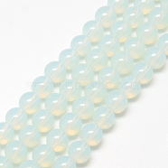 Baking Painted Glass Beads Strands, Imitation Opalite, Round, White, 6mm, Hole: 1.3~1.6mm, about 133pcs/strand, 31.4 inch(DGLA-Q023-6mm-DB1)