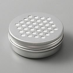 Aluminium Shallow Round Candle Tins, with Hollow Lids, Empty Tin Storage Containers, Hexagon Pattern, 7.05x2.65cm, Inner Diameter: 6.4X2.4cm(AJEW-WH0312-58C)