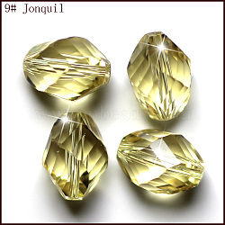 Imitation Austrian Crystal Beads, Grade AAA, Faceted, Bicone, Light Khaki, 6x8mm, Hole: 0.7~0.9mm(SWAR-F077-9x6mm-09)