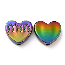 UV Plating Opaque Acrylic Beads, Iridescent, Heart, Colorful, 18.5x20.5x5mm, Hole: 2.5mm(SACR-L005-13B)