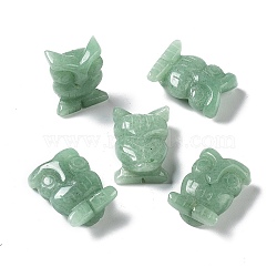 Natural Green Aventurine Healing Figurines, Reiki Energy Stone Display Decorations, for Home Feng Shui Ornament, Owl, 19~19.5x10.5~11x26~26.5mm(DJEW-Z005-01C)