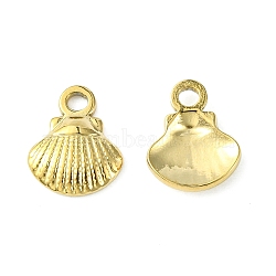304 Stainless Steel Charms, Shell Shape Charms, Real 14K Gold Plated, 11.5x9x2mm, Hole: 1.8mm(STAS-L269-064G)