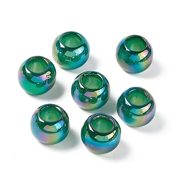 Opaque Acrylic Beads, AB Color, Rondelle, Teal, 17.5x14mm, Hole: 8.8mm
